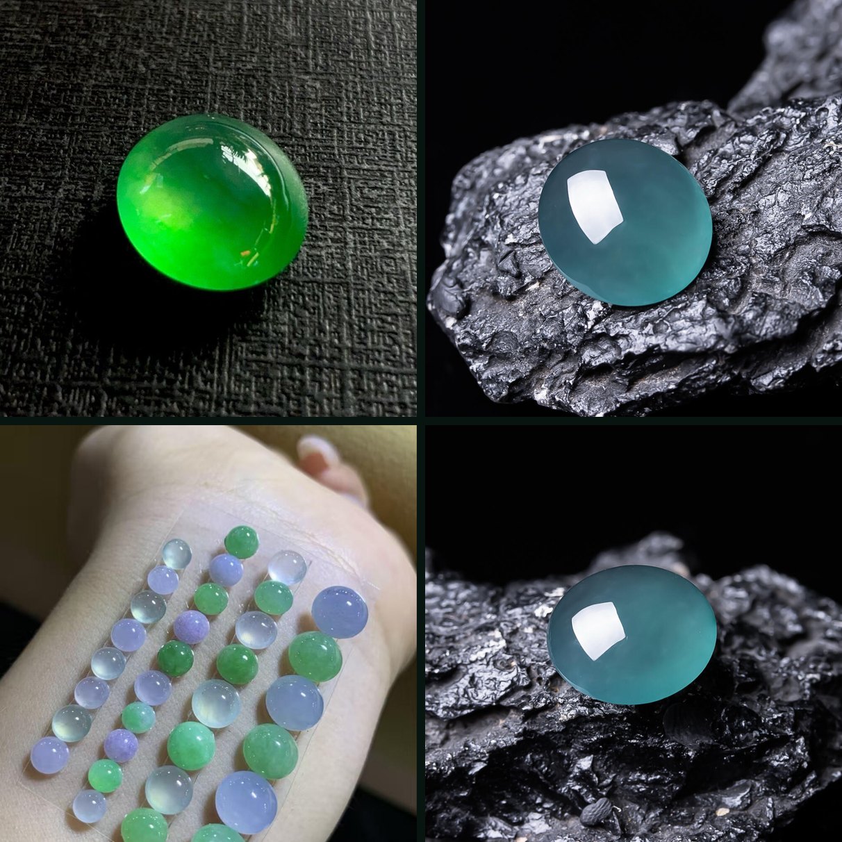 翡翠戒面 Jadeite cabochons